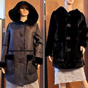 NWT ZARA REVERSIBLE FAUX FUR THREE-QUARTER-LENGTH COAT